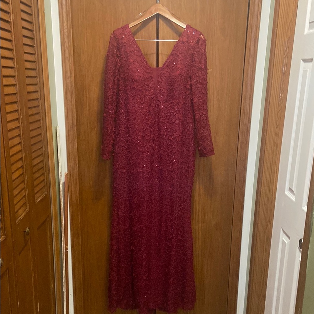 Elegant Red Sequin Evening Gown